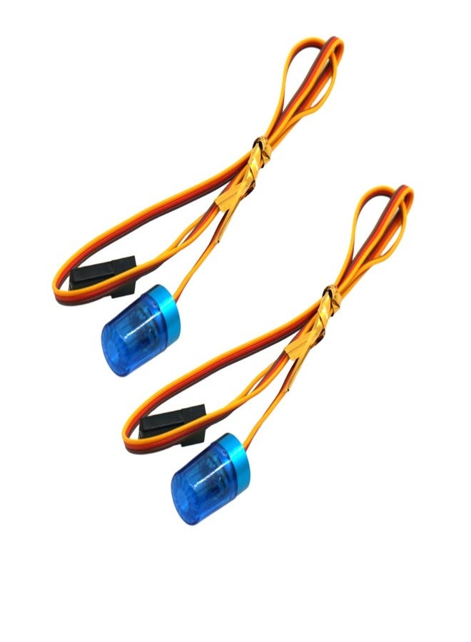 MORFUM 2PCS MORFUM Multi-Function RC Car Police LED Flash Light Alarm Lamp Flashing Rotating 5 Modes Flashing Light 13mmx18mm Lamp Decoration Compatible with 1/10 Scale TRX4 SCX10 RC Crawler Car (Blue) - Image 1